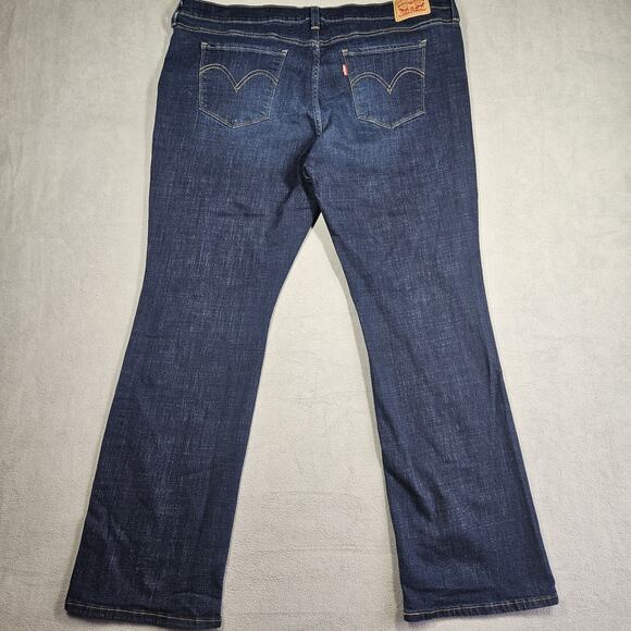 Levis Classic Boot Jeans Womens 20W Dark Wash Blue Stretch Denim Mid Rise - Picture 6 of 13